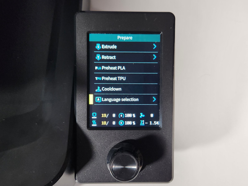Ender 3 V3 SE Prepare Screen