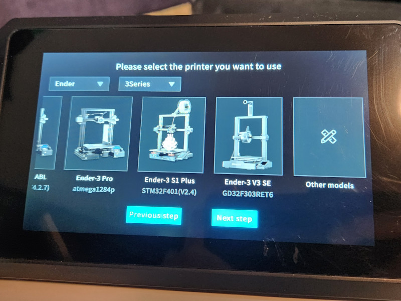 Ender-3 v3 SE Option in Sonic Pad