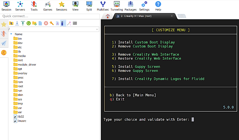 Customize Menu