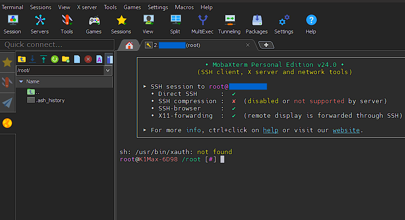 MobaXterm SSH Session 