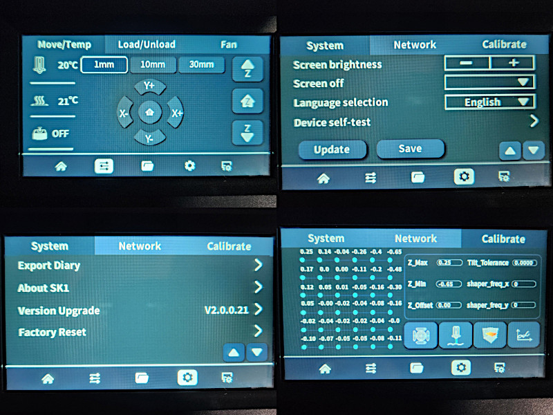 SK1 Screen Options and Settings