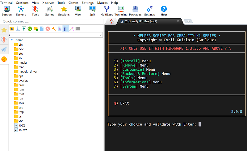 Script Main Menu