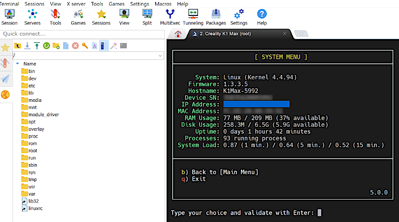 System Menu