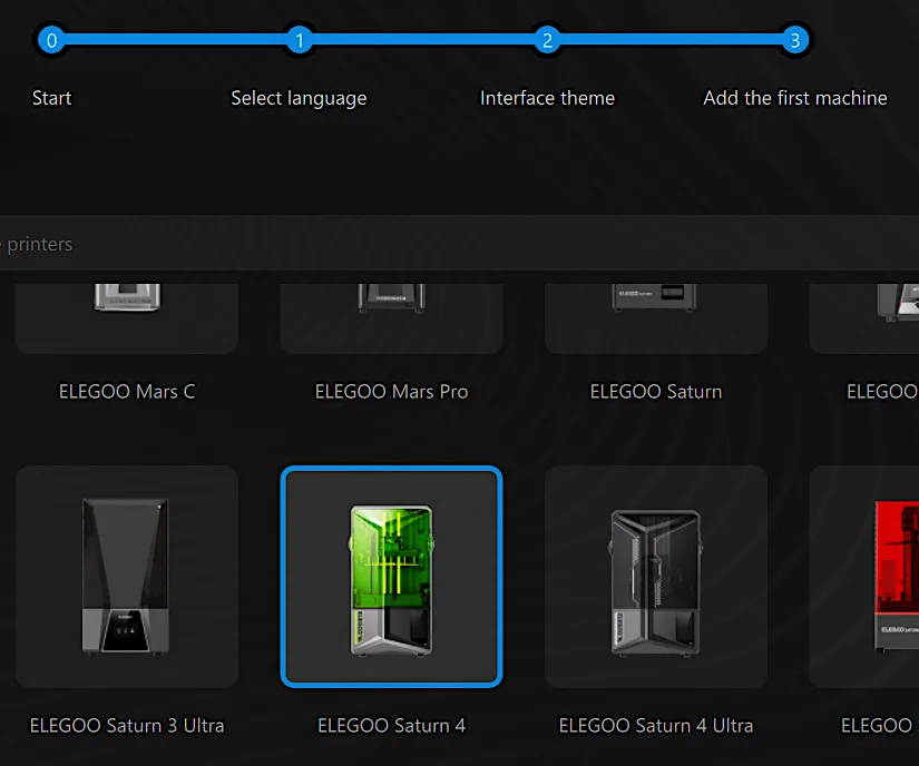 Elegoo Saturn 4 in Chitubox Basic Setup Options
