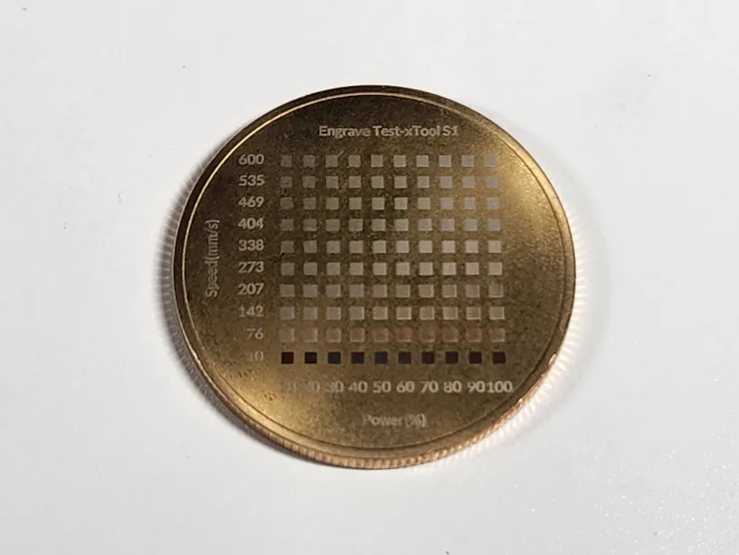 Test Engraving on a Challenge Coin