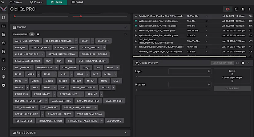 Macros for Q1 Pro