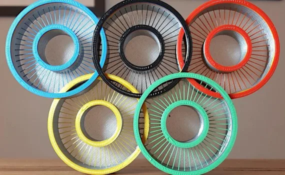 Olympic Rings - 3D Printed String Art