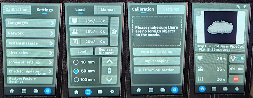 QIDI Tech Q1 Pro Screens and UI Layout