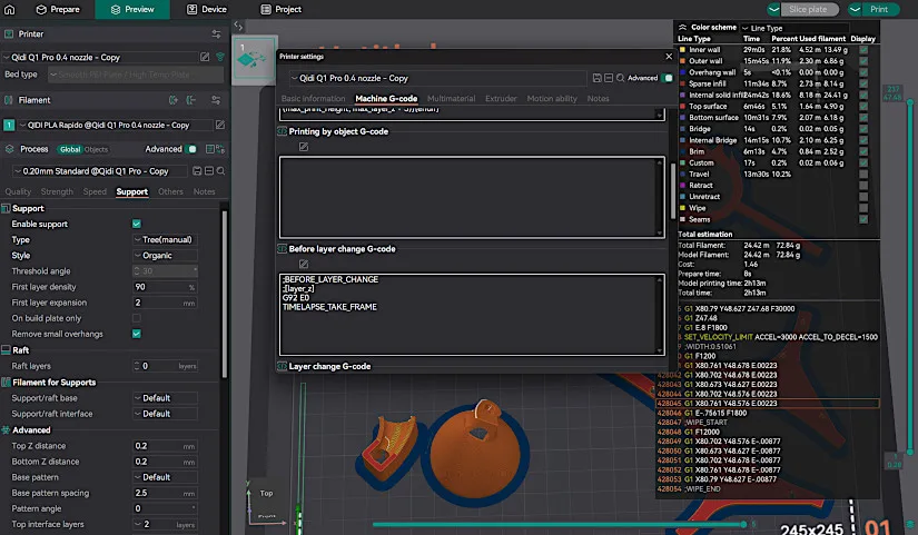 Timelapse Settings in Orca Slicer
