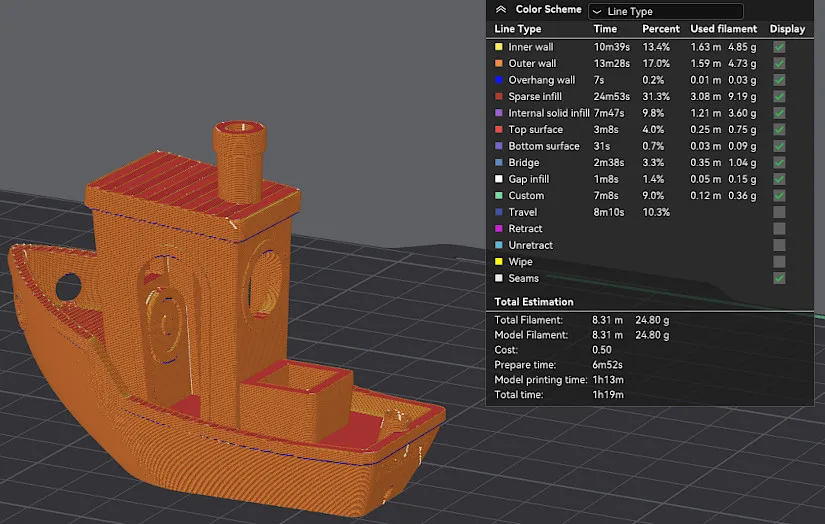 Benchy Preview in BambuStudio