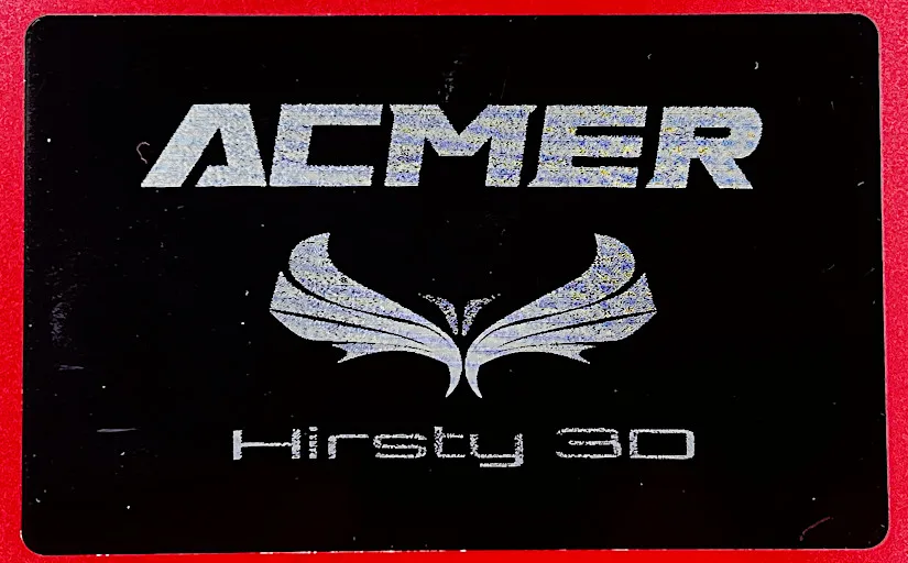 Black Anodized Aluminium Card with Two Logos