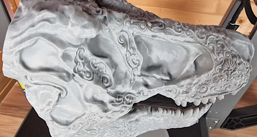 Carved T-Rex Skull - Close Look