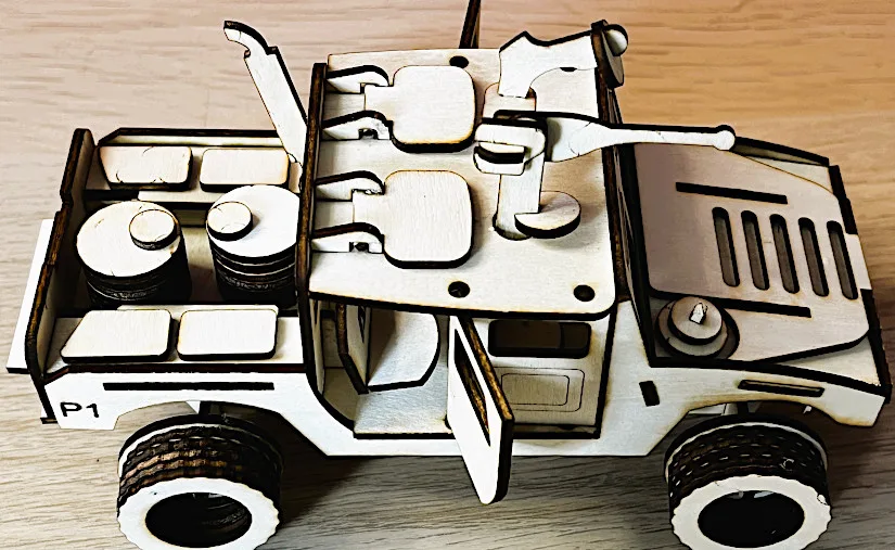 Laser Cut Humvee Hummer - Side View