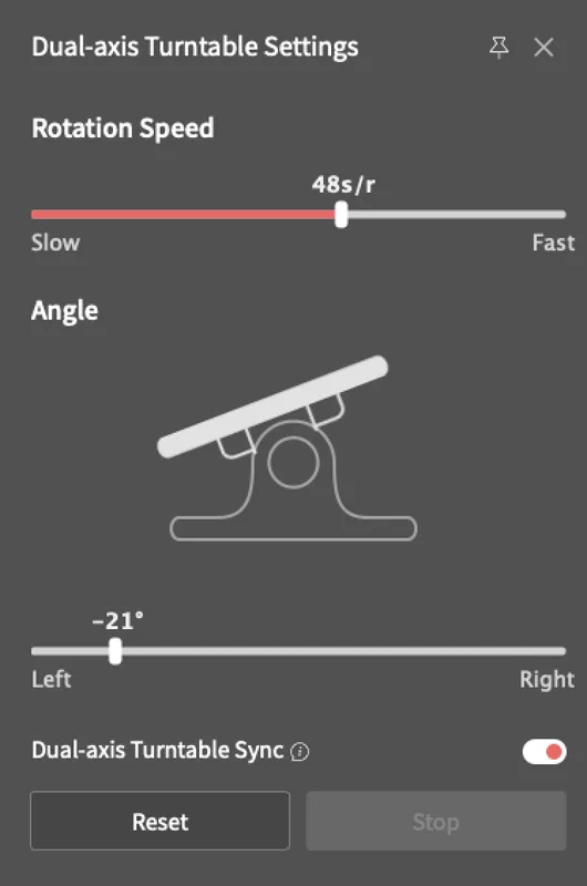 Dual-axis Turntable Settings in Revo Scan 5