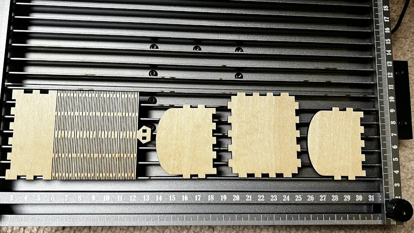 Laser Cut Parts on Sliding Table