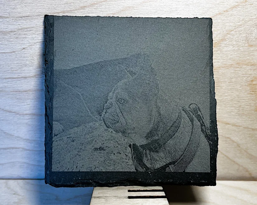 Image of the Dog Engraved onto the Slate Stone