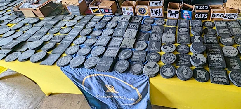 Collection of Laser Engraved Slate Coasters