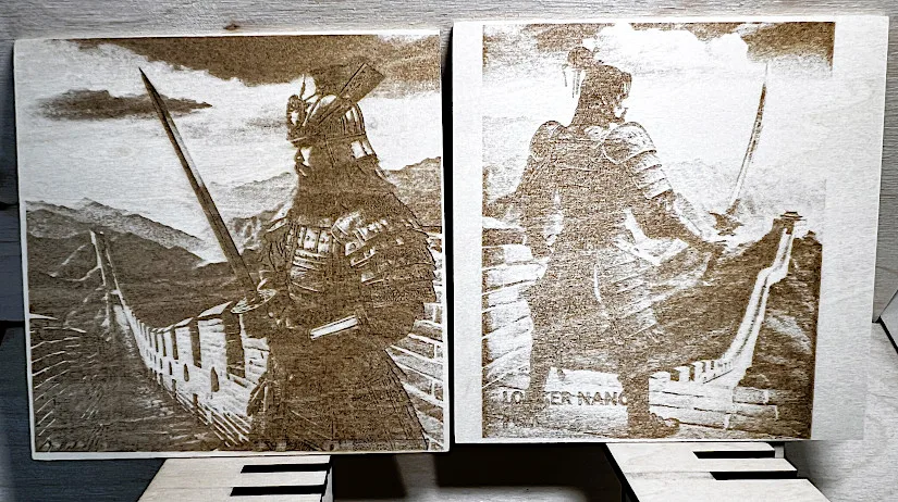 Engraved Chinese Warrior - Front and Back View