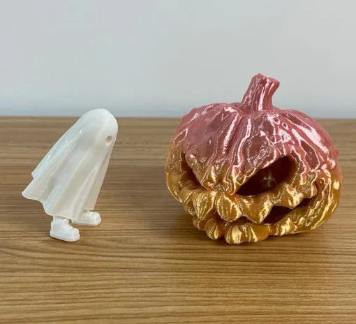 3D Printed Ghost and Pumpkin