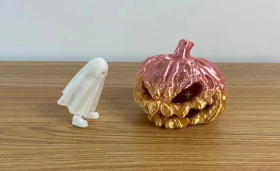 3D Printed Ghost and Pumpkin