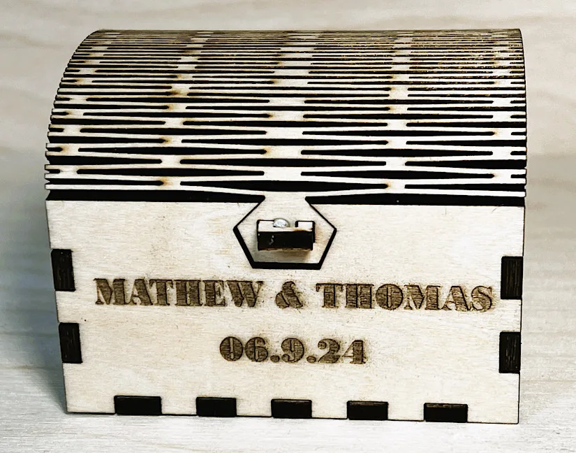 Laser Cut Treasure Chest with Flexible Lid