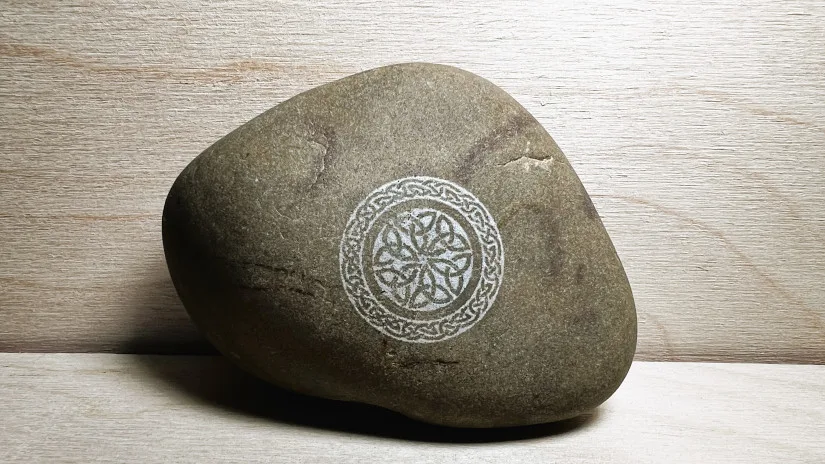 Natural Pebbles with Engraving - Celtic Knot