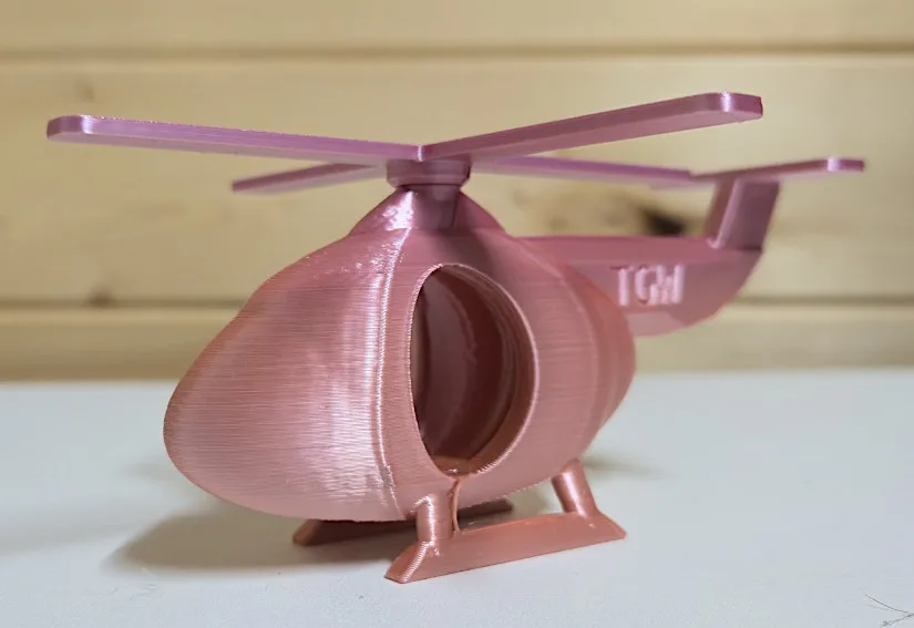 3D Printed in Silk PLA Helicopter Toy