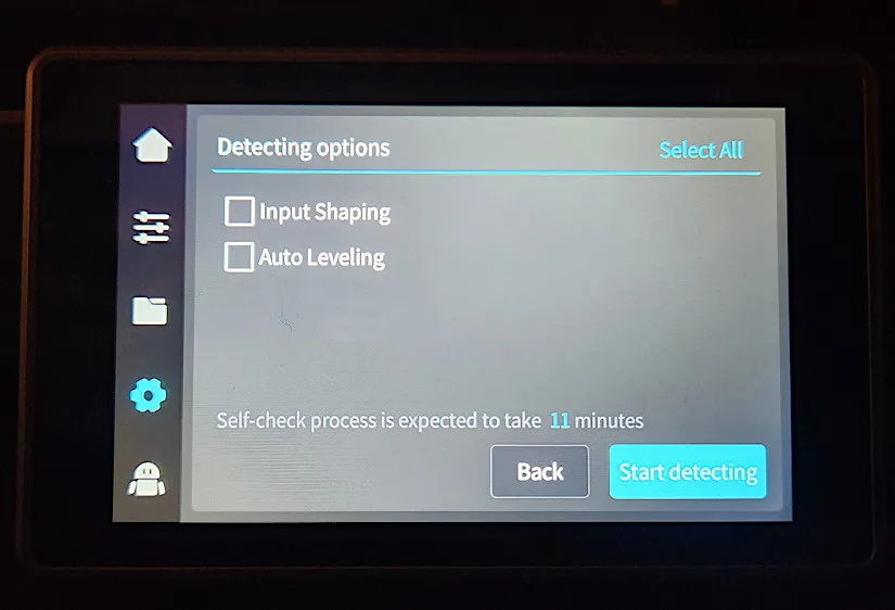 Self-check Screen