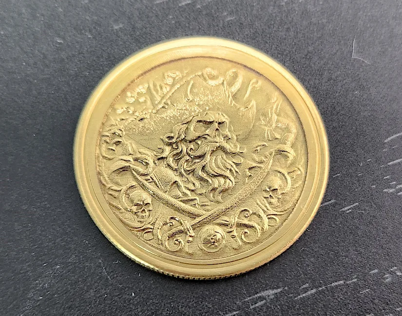 Laser Embossed Pirate Coin