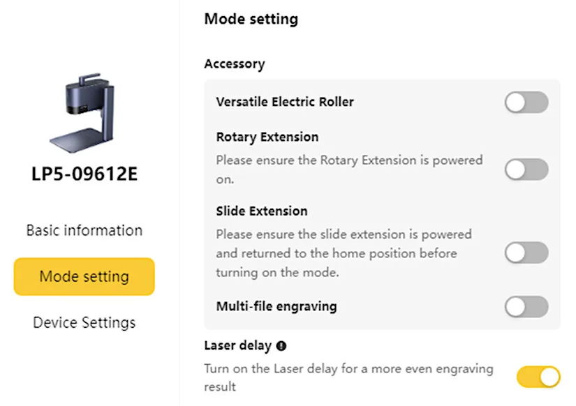 LaserPecker LP5 Modes and Settings