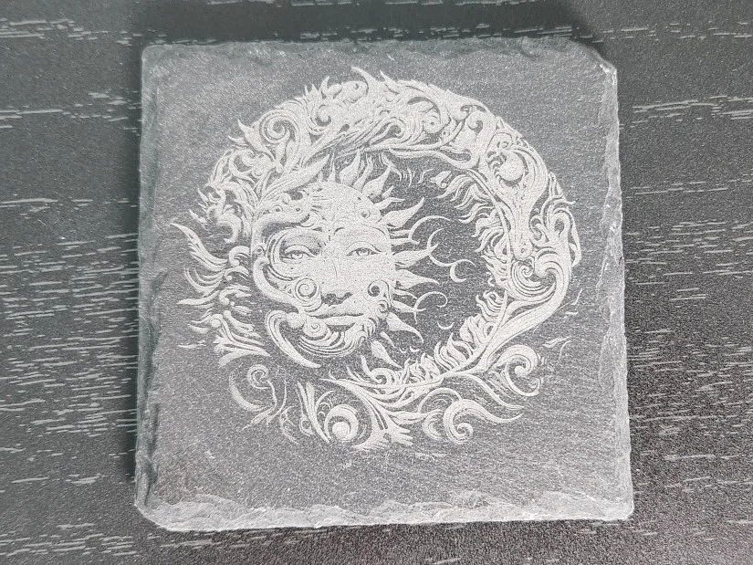 Moon Art Work Engraved on Slate