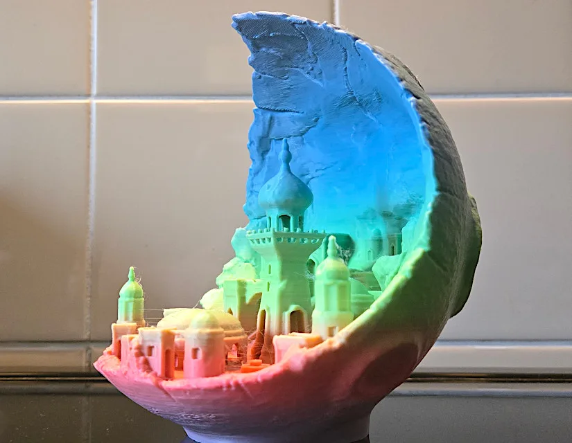 Moon City 3D Print - Side View