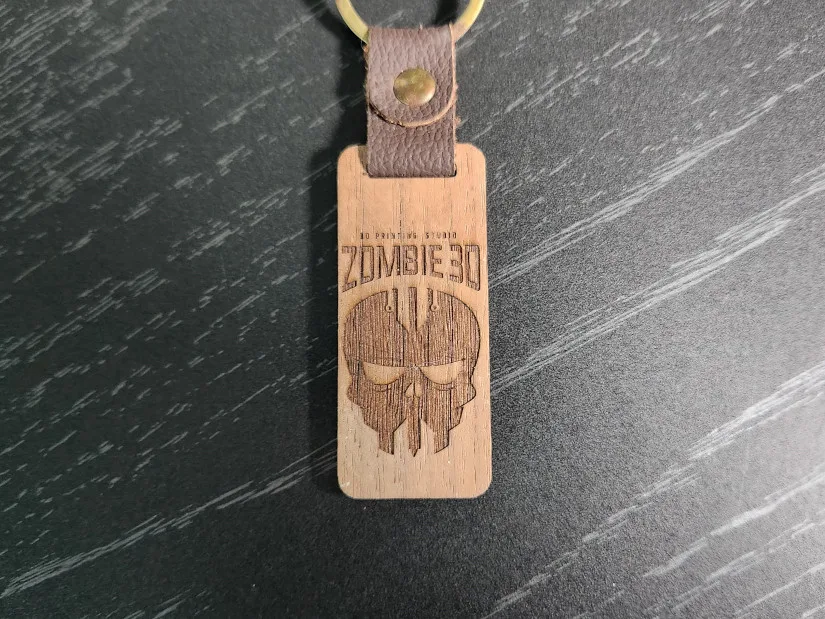 Wooden Keychain with Engraved Logo