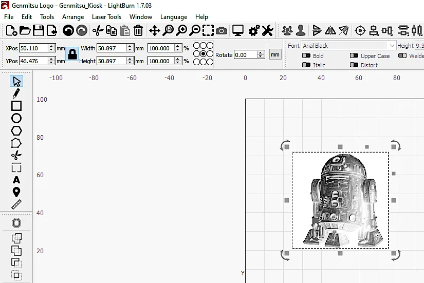 Design Preview in LightBurn Software