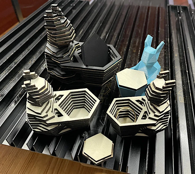 Low Poly Art Bunny Laser Cut and 3D Printed Makes
