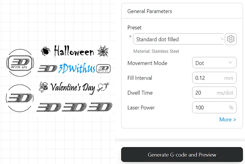 Luban Software Preview for 2W Laser Engraving