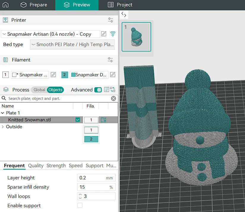 Multicolor Test Print in Orca Slicer and Settings
