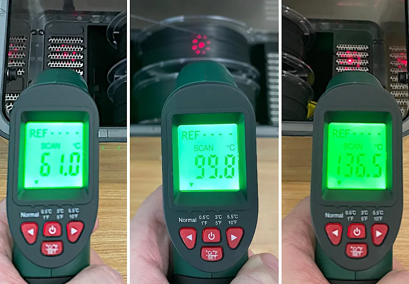Infrared Thermometer Measuring FilaDryer E2 Parts
