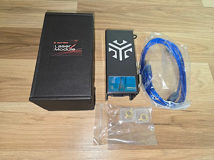 Laser Module, Two Spare Lenses, and Computer Connections