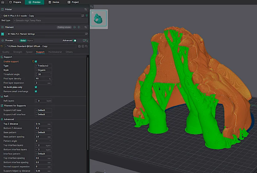Mask Support Settings in Orca Slicer