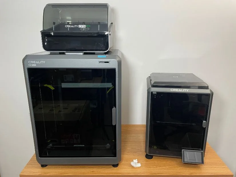 Creality K2 Plus Combo, K1 and Benchy for Scale
