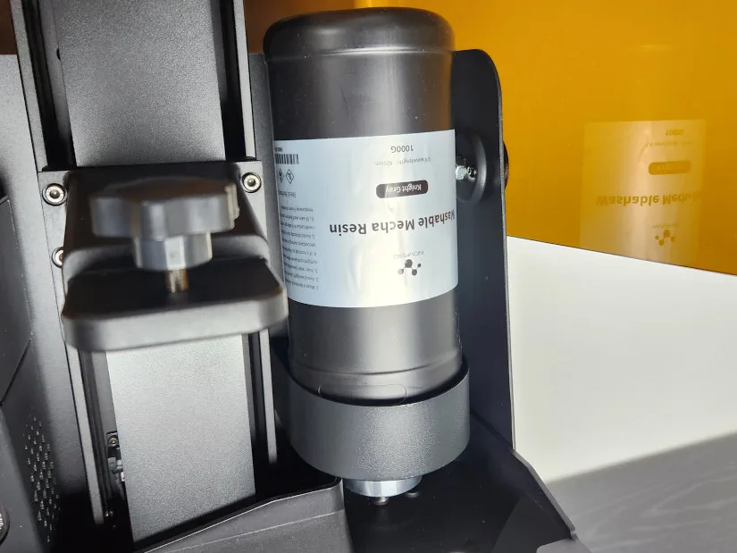 Upside-down Bottle of Resin. Gravity Auto Feed System