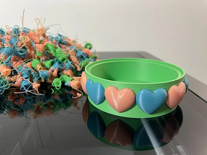 Mulitcolor Hearts Tray Test Print
