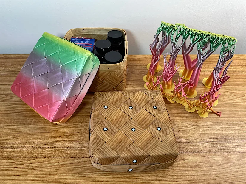 Orignal and 3D Scanned and 3D Printed Basket Lid and Support Structure