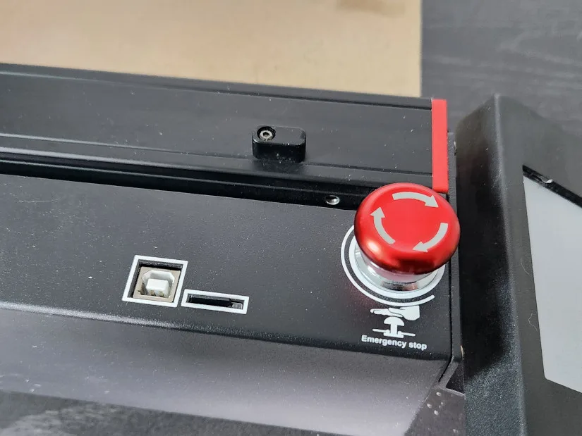 USB Port, SD Card Slot and Emergency Stop