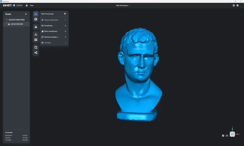 3D Scanned Model Preview in Einstar StarVision
