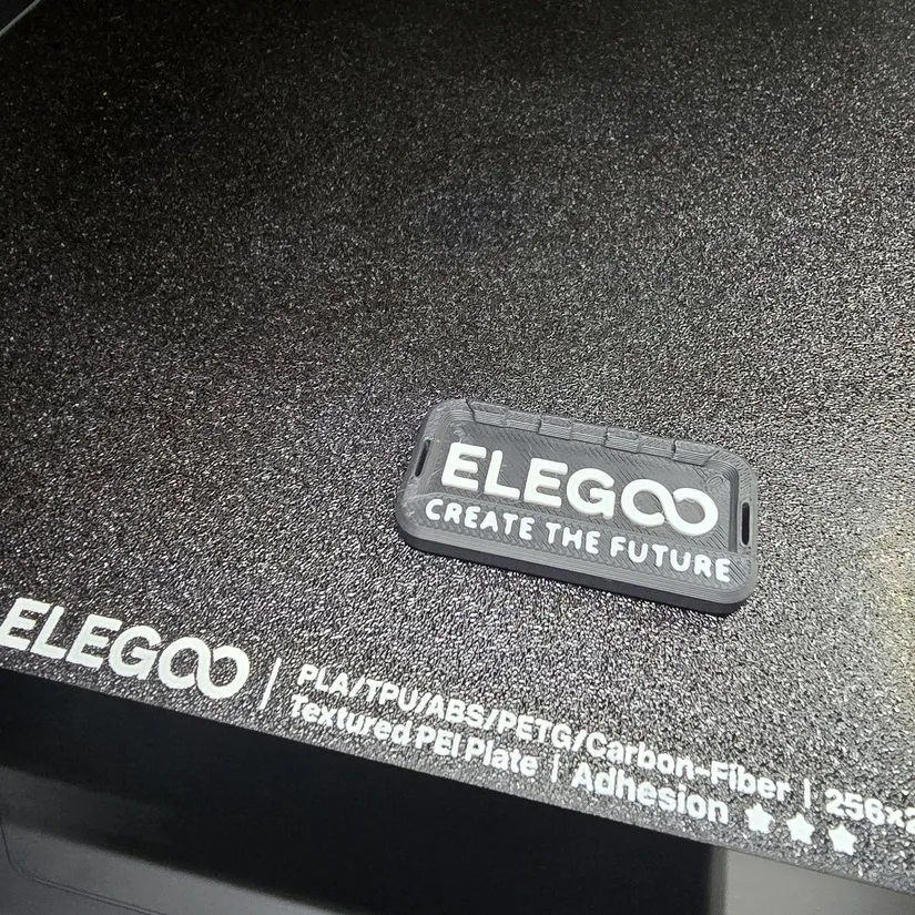 Elegoo name tag two-colour print result