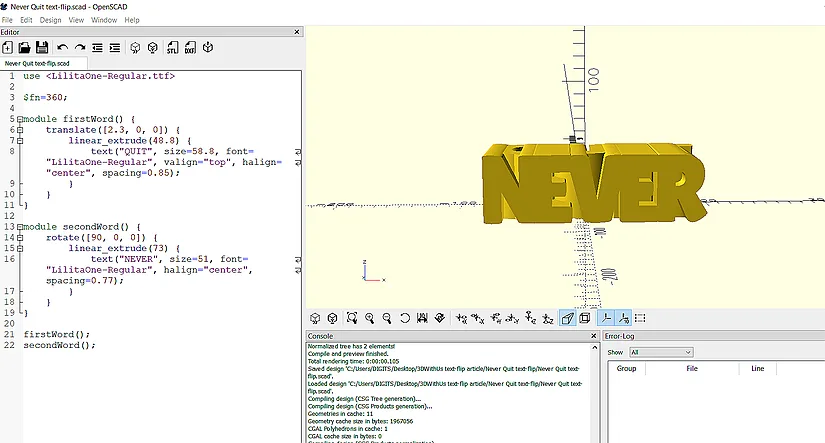 OpenSCAD code with firstWord and secondWord modules acg本子※acg绅士里番d